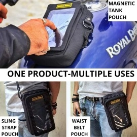 GR GOLDEN RIDERS Fabric | M Poche | Compact Magnetic Motorcycle Tank Bag for (Mobie Pouch) Mobile Navigation