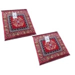 Kuber Industries Red Pooja Aasan,Mat Set of 2 Pcs (2 Ft X 2 Ft)