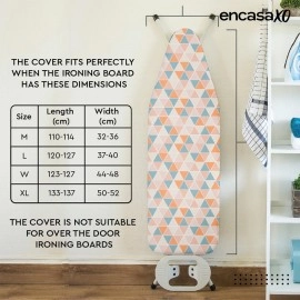Encasa Homes Ironing Board Cover with 4mm Extra Thick Felt Pad for Steam Press - Green Roses - (Fits Standard Medium Boards of 112 x 33 cm) Elastic Fitting, Heat Reflective, Protective
