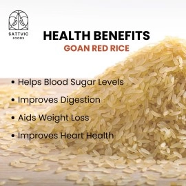 Sattvic Foods Goan Red Rice (850g) Parboiled | High in Fibre | Low Glycemic Index | Nutrient Rich | Healthier Substitute for White Rice | Use in Salads, Soups and Kheer