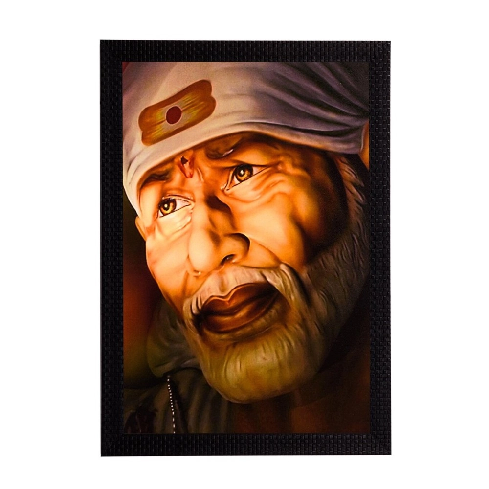 eCraftIndia Synthetic Wood \'\'Sai Baba Satin Matt Texture\'\' UV Art Painting (28cm x 2cm x 36cm)
