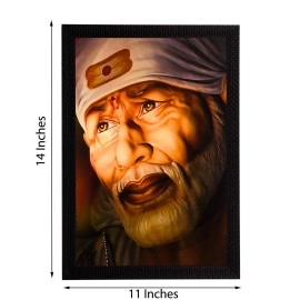 eCraftIndia Synthetic Wood \'\'Sai Baba Satin Matt Texture\'\' UV Art Painting (28cm x 2cm x 36cm)