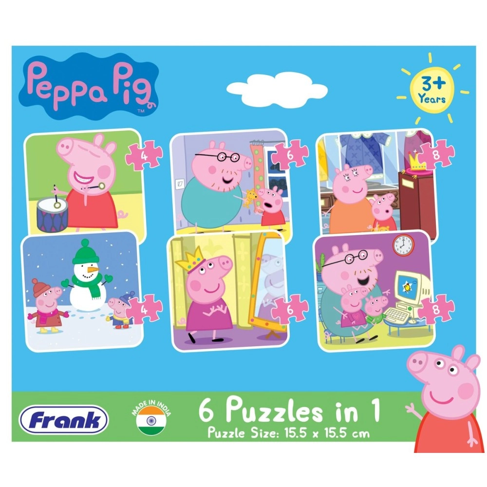 Frank Peppa Pig 6 In 1 Puzzle for 3 Year Old Kids And Above