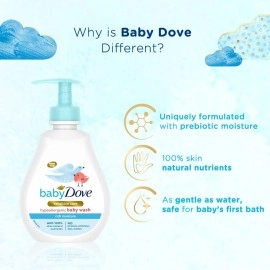 Baby Dove Rich Moisture Hair to Toe Baby Wash 200 ml No Tears Body Wash for Baby\'s Soft Skin - Hypoallergenic, No Sulphates, No Parabens