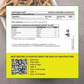 Nutriherbs Safed Musli Organic 800 Mg 60 Capsules (Pack of 1)