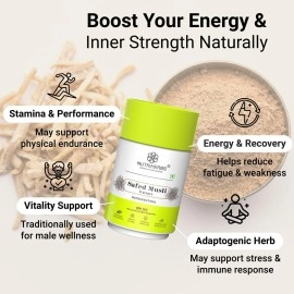 Nutriherbs Safed Musli Organic 800 Mg 60 Capsules (Pack of 1)