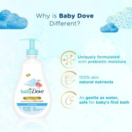 Baby Dove Rich Moisture Hair to Toe Baby Wash 400 ml No Tears Body Wash for Baby\'s Soft Skin - Hypoallergenic, No Sulphates, No Parabens