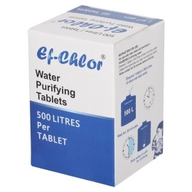 Ef-Chlor 1.67gm Tablet for Clean Tank Water - Purifies 500 Litres per Tablet - Pack of 50 Tablets for Effective Overhead & Underground Tank Water Purification