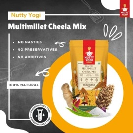 Nutty Yogi Gluten Free Multimillet Cheela Mix 400 gm I Indian Pancake I Healthy Breakfast I Protein Rich I Easy to Make I Nutritious and Delicious