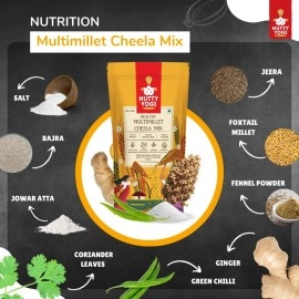 Nutty Yogi Gluten Free Multimillet Cheela Mix 400 gm I Indian Pancake I Healthy Breakfast I Protein Rich I Easy to Make I Nutritious and Delicious