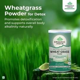 Organic India Wheat Grass Powder | Helps Boost Energy | Clense Body & Detox Body | 100 Grams