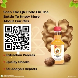 IndicWisdom Wood Pressed Walnut Oil 100ml (Cold Pressed - Extracted on Wooden Churner) Edible  