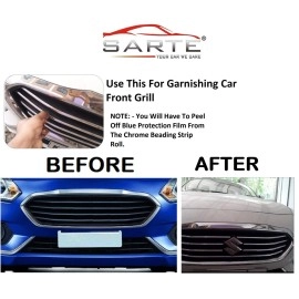 SARTE 10 mm Side Window Chrome Beading Roll for All Cars Universal (5 Meter Approx)