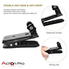 Action Pro 360 Rotary Backpack Hat Rec-Mounts Clip Clamp Mount + Screw for SJCAM, Yi, GoPro Hero 2 3 4 5