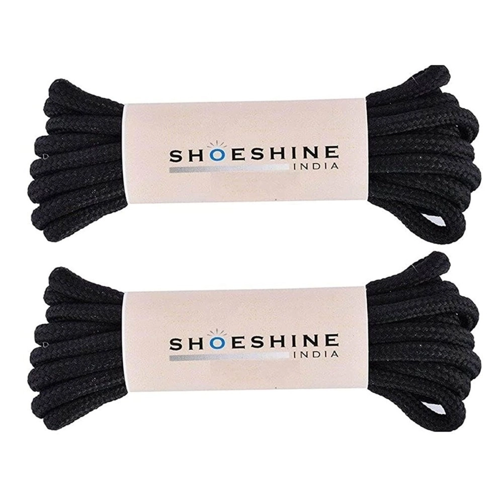 SHOESHINE Round Boot Laces Hiking Trekking Shoe Laces, Black, 150cm