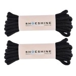 SHOESHINE Round Boot Laces Hiking Trekking Shoe Laces, Black, 150cm