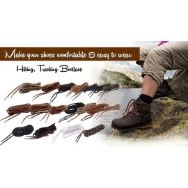 SHOESHINE Round Boot Laces Hiking Trekking Shoe Laces, Black, 150cm