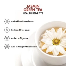 Tea Treasure Peace, Jasmine Green Tea for Weight Management, Antioxidants Rich Calming and Soothing, 50 g