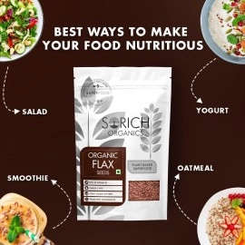 Sorich Organics Flax Seeds 200g - Alsi Seeds | Flax Seeds/Alsi Seeds for Hair Growth | Raw Seeds for Eating | Source of Iron & Dietary Fibre | Rich in Protein