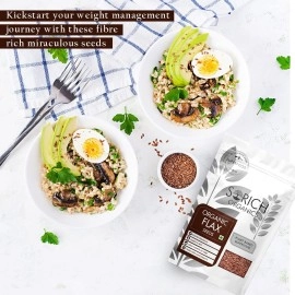 Sorich Organics Flax Seeds 200g - Alsi Seeds | Flax Seeds/Alsi Seeds for Hair Growth | Raw Seeds for Eating | Source of Iron & Dietary Fibre | Rich in Protein