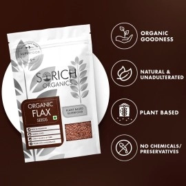 Sorich Organics Flax Seeds 200g - Alsi Seeds | Flax Seeds/Alsi Seeds for Hair Growth | Raw Seeds for Eating | Source of Iron & Dietary Fibre | Rich in Protein