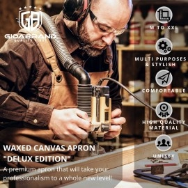 Woodworking Shop Aprons for Men and Women | 16 oz Durable Waxed Canvas Work Apron with Pockets | Cross-Back Straps | Adjustable Tool Apron Up To XXL | Gift for Woodworker - Bring a Smile to Their Face