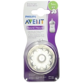 Philips Avent Natural Baby Bottle, Slow Flow 1M+, 2pk, SCF652/23