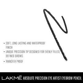 Lakm Absolute Precision Eye Artist Eyebrow Pencil, Natural Black, 0.35g