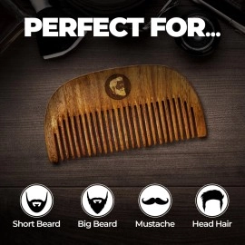 Beardo Compact Wooden Comb, Small
