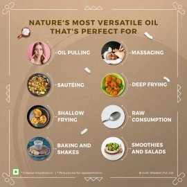 IndicWisdom Wood Pressed Virgin Coconut Oil 500 ml (Cold Pressed Coconut Oil - Extracted on Wooden Churner)