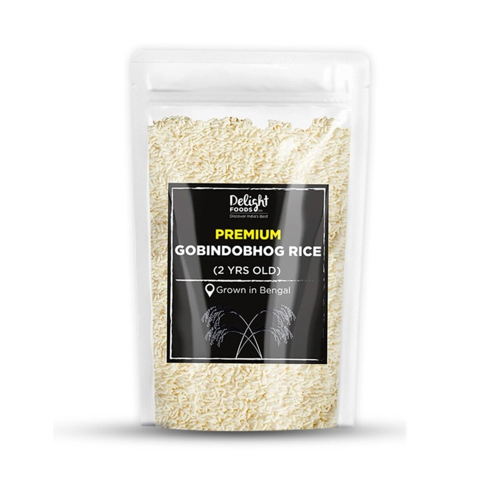 Delight Foods Premium Pure Aromatic 2 Years Old Gobindobhog Rice - 700gm (Set of 2 Packets 500gm + 200gm)