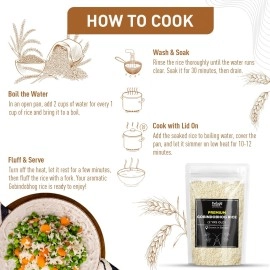 Delight Foods Premium Pure Aromatic 2 Years Old Gobindobhog Rice - 700gm (Set of 2 Packets 500gm + 200gm)