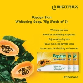 Biotrex Nutraceuticals Papaya Skin Whitening Soap, 75g, Pack of 3
