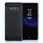 Plus Carbon Fiber Brushed Texture Shockproof Back Case Cover For Samsung Galaxy Note 8 - Midnight Black