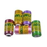 GOELX Silk Thread for Jewelery Making 5 Spools, Purple, Antique Golden, Green, Baby Pink, Maroon