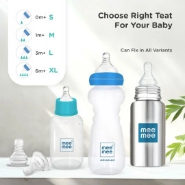 Mee Mee Anti-Colic Easy Flo Silicone Teat, White - Medium - 6 Pieces (Pack of 3)