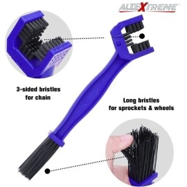 AllExtreme CYL-06-T Multi-Purpose Bike Chain Cleaner Brush with Soft & Long Bristles Ideal for Quick Cleaning of Cycles, Motorcycles (Blue)