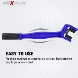 AllExtreme CYL-06-T Multi-Purpose Bike Chain Cleaner Brush with Soft & Long Bristles Ideal for Quick Cleaning of Cycles, Motorcycles (Blue)