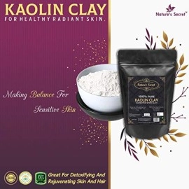Nature\'s Secret White Light Kaolin Clay Powder for Skin Face Mask, White, 250 g