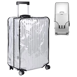Handcuffs Transparent Luggage Trolley Protective Covers PVC Waterproof Travel Bag Suitcase Cover (32 Inches) (22 X 13.8 X 29.9)