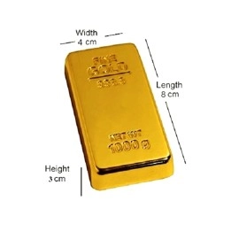 Awestuffs Glittering 24K Gold Finish Metal Bar Paper Weight for Home Office Use & Corporate Gift (1)
