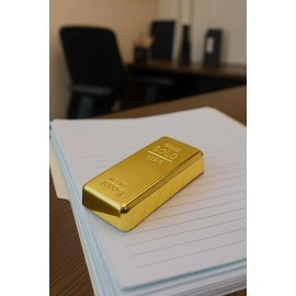 Awestuffs Glittering 24K Gold Finish Metal Bar Paper Weight for Home Office Use & Corporate Gift (1)