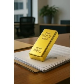 Awestuffs Glittering 24K Gold Finish Metal Bar Paper Weight for Home Office Use & Corporate Gift (1)