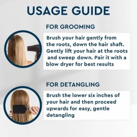 GUBB Vogue Range Paddle Hair Brush For Women & Men : Great for Detangling, Straightening & Smoothing | Ultra Soft & Flexible Nylon Bristles | Lightweight, Durable & Sturdy For All Hair Types