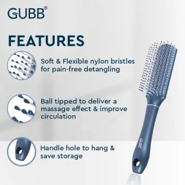 GUBB Styling Hair Brush For Men & Women - Style Your Hairs With Perfection! Soft & Flexible Bristles - Suitable for all Hair Types - Flat Hair Brush For Hair Styling - Styler Range