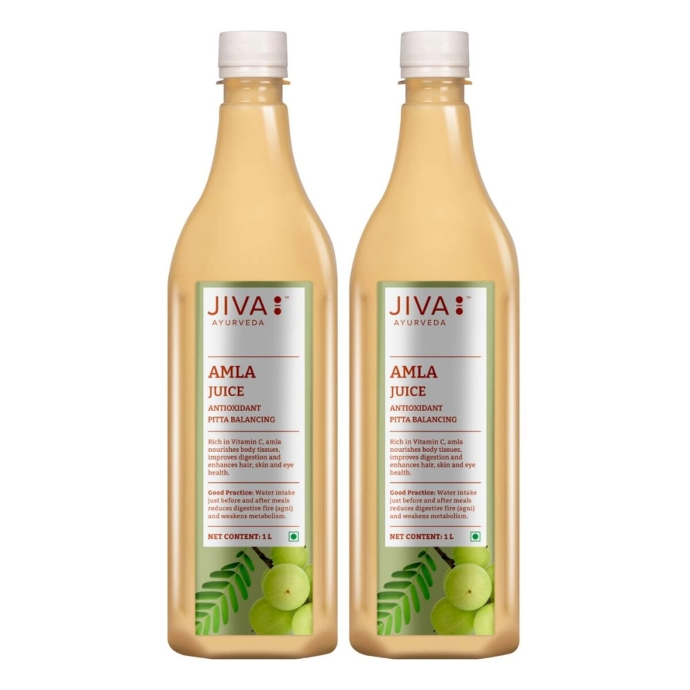 Jiva Amla Juice - 1L(Pack of 2) | 100% Pure & Natural | Helpful In Digestion | Enhance Skin, Hair & Eye