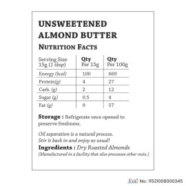 The Butternut Co. Almond Butter Unsweetened, Creamy 1KG (No Added Sugar, Vegan, High Protein, Keto)