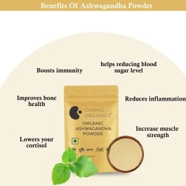 Ashwagandha Root Powder (100 Grams) | Jaivik Bharat Certified | Pure | Natural | Helps Fight Anxiety and Stress | Ashwagandha Podi/Amukkara Kizhangu/Asvagandha Churna