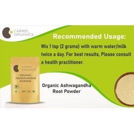 Ashwagandha Root Powder (100 Grams) | Jaivik Bharat Certified | Pure | Natural | Helps Fight Anxiety and Stress | Ashwagandha Podi/Amukkara Kizhangu/Asvagandha Churna