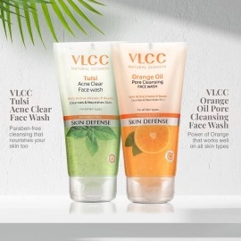 Vlcc Combo kit of Orange Oil Face Wash (150ml) & Tulsi Face Wash (150ml) (Pack of 2)